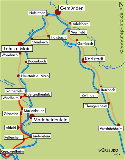 Main-Spessart Wandertour - Mainwanderweg Route 6