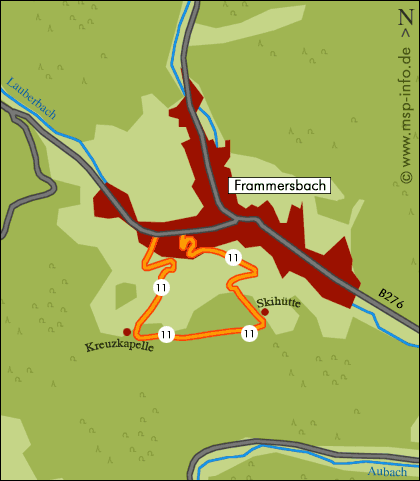 Radtour und Wanderweg - von Frammersbach zur Kreuzkapelle