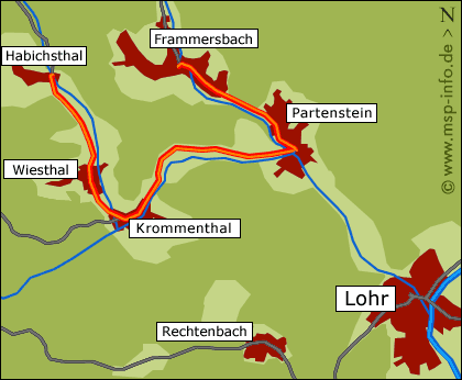 Radtour Habichsthal - Wiesthal - Krommenthal - Partenstein - Frammersbach