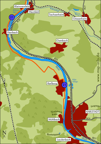 Radweg M&uuml;hlbach linksmainisch, bis Harrbach
