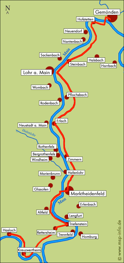 Mainradweg Hasloch - Gem&uuml;nden