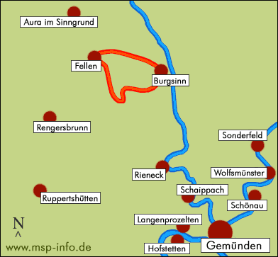 Grafische anzeige der Route (Karte).