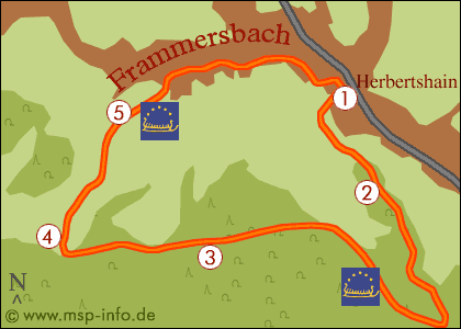 Grafische anzeige der Route (Karte).