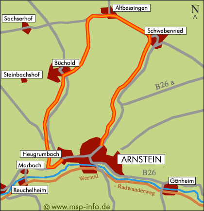 Rad -und Wanderweg Arnstein - Altbessingen - Heugrumbach