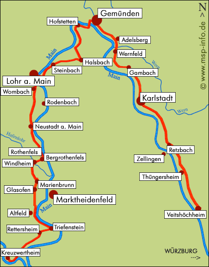 Mainwanderweg von Veitshöchheim bis Kreuzwertheim