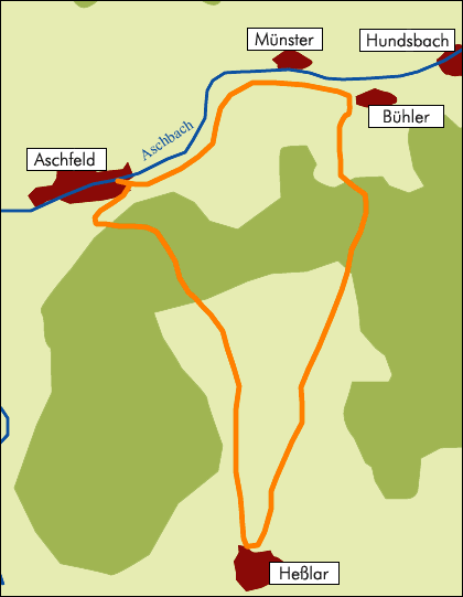 Rad- und Wanderweg von Aschfeld nach He&szlig;lar