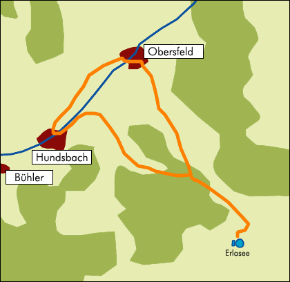 Wanderweg von Hundsbach nach Erlasee