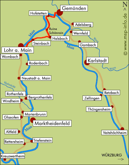 Main-Spessart Wandertour - Mainwanderweg Route 3