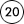 Nr. 20 - schwarze Zahl auf wei&szlig;em Grund