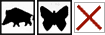 Keiler, Schmetterling, rotes X
