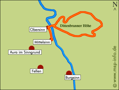 Mittelsinn - Obersinn - Dittenbrunner Höhe - Mittelsinn