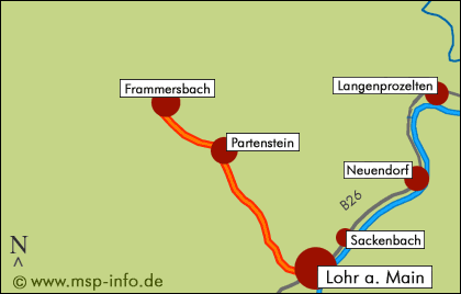 Rad -und Wanderweg Frammersbach - Partenstein - Lohr