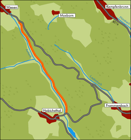 Rad- und Wanderweg - Waldweg von Habichsthal nach Wiesen