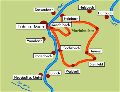 Radtour Lohr - Waldzell - Maria Buchen