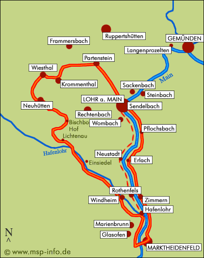 Radtour Lohr - Lichtenau - Rothenfels